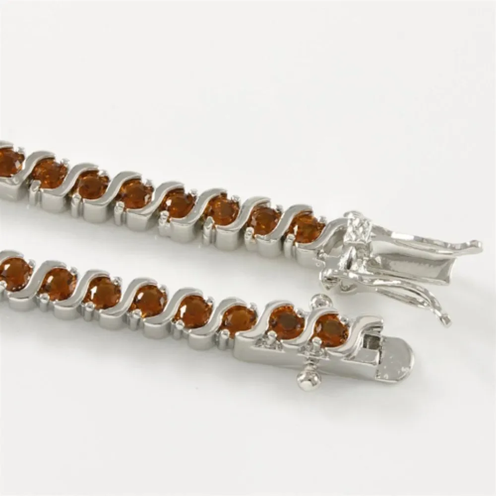 GLAMOURESQ, NEW, 5.25CT CITRINE, 14K GOLD-FILLED BRACELET BG904TZ - Picture 6 of 9